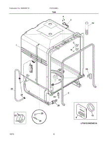 04 - Tub parts for Frigidaire Dishwasher FGID2466QW1A from AppliancePartsPros.com