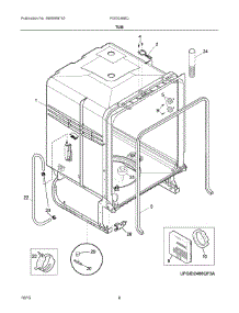 04 - Tub parts for Frigidaire Dishwasher FGID2466QW3A from AppliancePartsPros.com