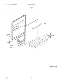 03 - Door parts for Frigidaire Dishwasher FGID2477RF3A from AppliancePartsPros.com