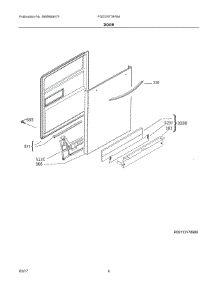 03 - Door parts for Frigidaire Dishwasher FGID2477RF6A from AppliancePartsPros.com