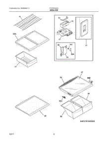 04 - Shelves parts for Frigidaire Refrigerator FGTR2045QE2 from AppliancePartsPros.com