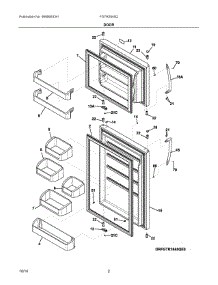 02 - Door parts for Frigidaire Refrigerator FGTR2045QP1 from AppliancePartsPros.com
