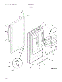 03 - Door parts for Frigidaire Freezer FKC17F7QTA from AppliancePartsPros.com