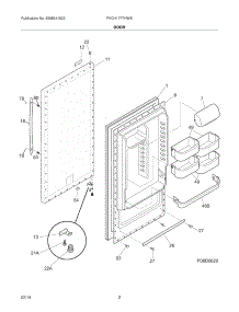 03 - Door parts for Frigidaire Freezer FKCH17F7HWE from AppliancePartsPros.com