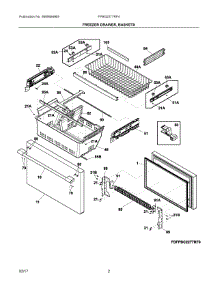 02 - Freezer Drawer, Baskets parts for Frigidaire Refrigerator FPBG2277RF4 from AppliancePartsPros.com