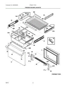 02 - Freezer Drawer, Baskets parts for Frigidaire Refrigerator FPBS2777RF0 from AppliancePartsPros.com