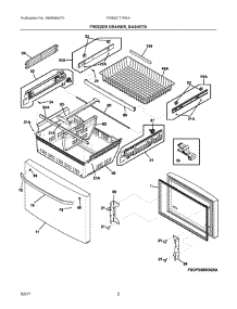 02 - Freezer Drawer, Baskets parts for Frigidaire Refrigerator FPBS2777RFA from AppliancePartsPros.com