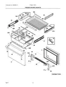 02 - Freezer Drawer, Baskets parts for Frigidaire Refrigerator FPBS2777RFC from AppliancePartsPros.com