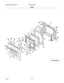 07 - Door parts for Frigidaire Wall Oven FPEW2785PFB from AppliancePartsPros.com
