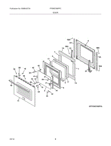 07 - Door parts for Frigidaire Wall Oven FPEW2785PFC from AppliancePartsPros.com
