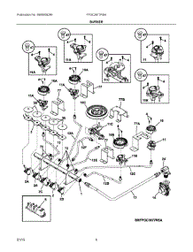 03 - Burner parts for Frigidaire Cooktop FPGC3677RSA from AppliancePartsPros.com