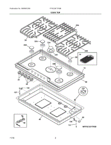 02 - Cook Top parts for Frigidaire Cooktop FPGC3677RSB from AppliancePartsPros.com