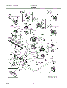 03 - Burner parts for Frigidaire Cooktop FPGC3677RSB from AppliancePartsPros.com