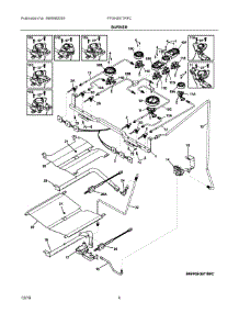 03 - Burner parts for Frigidaire Range FPGH3077RFC from AppliancePartsPros.com