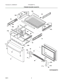 02 - Freezer Drawer, Baskets parts for Frigidaire Refrigerator FPHB2899PF7A from AppliancePartsPros.com
