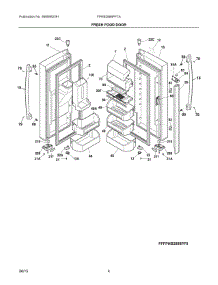03 - Fresh Food Door parts for Frigidaire Refrigerator FPHB2899PF7A from AppliancePartsPros.com