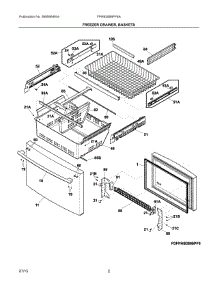 02 - Freezer Drawer, Baskets parts for Frigidaire Refrigerator FPHB2899PF8A from AppliancePartsPros.com