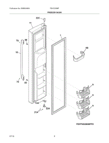 03 - Freezer Door parts for Frigidaire Refrigerator FPHC2399PF4 from AppliancePartsPros.com