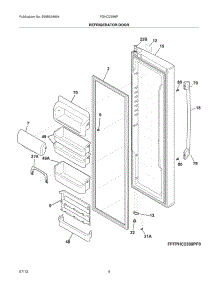 05 - Refrigerator Door parts for Frigidaire Refrigerator FPHC2399PF4 from AppliancePartsPros.com