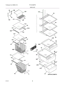 09 - Shelves parts for Frigidaire Refrigerator FPHC2399PF5 from AppliancePartsPros.com