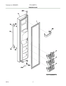 02 - Freezer Door parts for Frigidaire Refrigerator FPHC2399PF7A from AppliancePartsPros.com