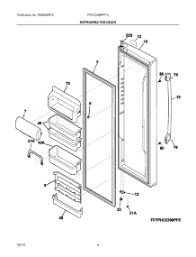 03 - Refrigerator Door parts for Frigidaire Refrigerator FPHC2399PF7A from AppliancePartsPros.com