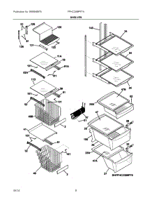 05 - Shelves parts for Frigidaire Refrigerator FPHC2399PF7A from AppliancePartsPros.com
