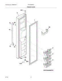 03 - Freezer Door parts for Frigidaire Refrigerator FPHS2399PF2 from AppliancePartsPros.com