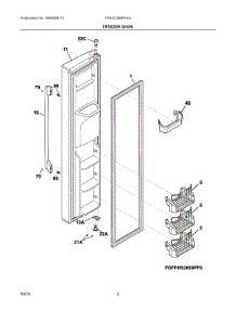 02 - Freezer Door parts for Frigidaire Refrigerator FPHS2399PF4A from AppliancePartsPros.com