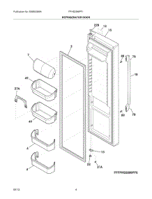 05 - Refrigerator Door parts for Frigidaire Refrigerator FPHS2699PF1 from AppliancePartsPros.com