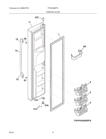 03 - Freezer Door parts for Frigidaire Refrigerator FPHS2699PF2 from AppliancePartsPros.com