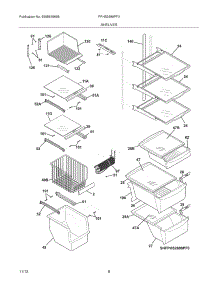 09 - Shelves parts for Frigidaire Refrigerator FPHS2699PF3 from AppliancePartsPros.com