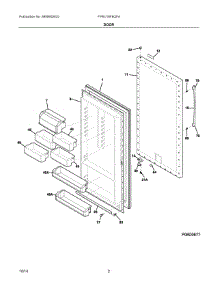 02 - Door parts for Frigidaire Refrigerator FPRU19F8QFA from AppliancePartsPros.com