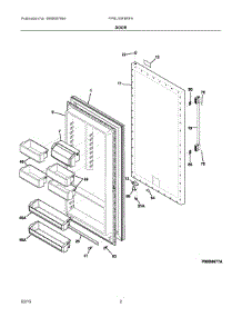 02 - Door parts for Frigidaire Refrigerator FPRU19F8RFA from AppliancePartsPros.com