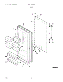 02 - Door parts for Frigidaire Refrigerator FPRU19F8RFB from AppliancePartsPros.com