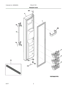 02 - Freezer Door parts for Frigidaire Refrigerator FPSC2277RF1 from AppliancePartsPros.com