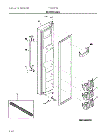 02 - Freezer Door parts for Frigidaire Refrigerator FPSS2677RF0 from AppliancePartsPros.com
