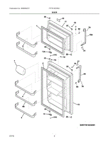 02 - Door parts for Frigidaire Refrigerator FPTR18D3RS1 from AppliancePartsPros.com