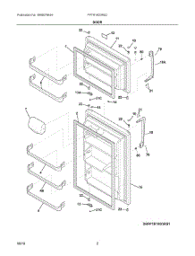 02 - Door parts for Frigidaire Refrigerator FPTR18D3RS3 from AppliancePartsPros.com