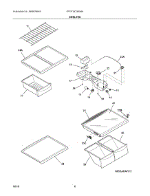 04 - Shelves parts for Frigidaire Refrigerator FPTR18D3RS4A from AppliancePartsPros.com