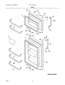 02 - Door parts for Frigidaire Refrigerator FPTR18D3RS5A from AppliancePartsPros.com
