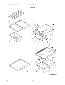 04 - Shelves parts for Frigidaire Refrigerator FPTR18D3RS5A from AppliancePartsPros.com