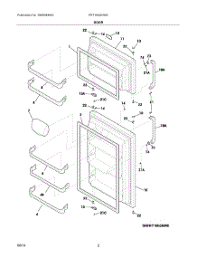 02 - Door parts for Frigidaire Refrigerator FRT18G2NWA from AppliancePartsPros.com