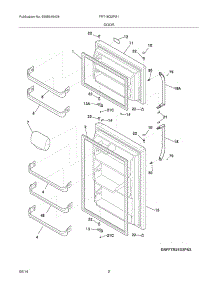 03 - Doors parts for Frigidaire Refrigerator FRT18G2PS1 from AppliancePartsPros.com