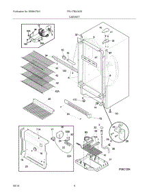 05 - Cabinet parts for Frigidaire Freezer FRU17B2JW25 from AppliancePartsPros.com