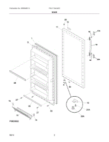 02 - Door parts for Frigidaire Freezer FRU17G4JW23 from AppliancePartsPros.com