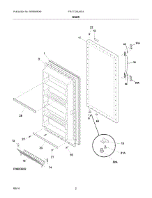 02 - Door parts for Frigidaire Freezer FRU17G4JW24 from AppliancePartsPros.com