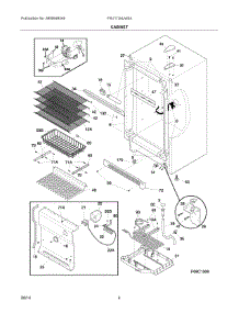 03 - Cabinet parts for Frigidaire Freezer FRU17G4JW24 from AppliancePartsPros.com