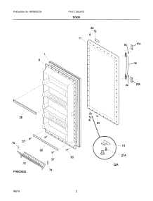 02 - Door parts for Frigidaire Freezer FRU17G4JW25 from AppliancePartsPros.com