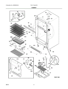 03 - Cabinet parts for Frigidaire Freezer FRU17G4JW25 from AppliancePartsPros.com
